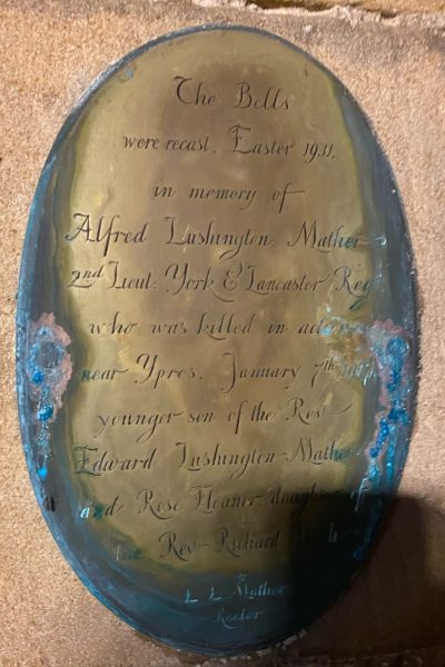 Memorial to Alfred Lushington Mather
(Permission Joshua Howard)